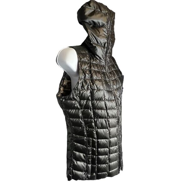 Obermeyer Women's Zip Up Quilted Hooded Vest Down Puffer Jacket Black Size Small - Picture 2 of 12
